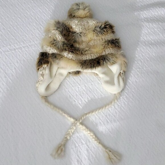 Vintage New Cozy Faux Fur Cream/ Brown Russian Hat - Picture 8 of 9